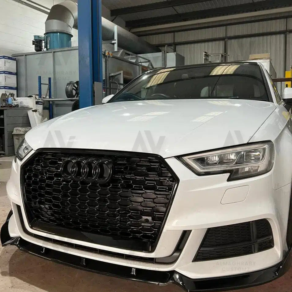 AUDI A3 S-LINE & S3 8V FACELIFT 2017-2020 GLOSS BLACK SPLITTER