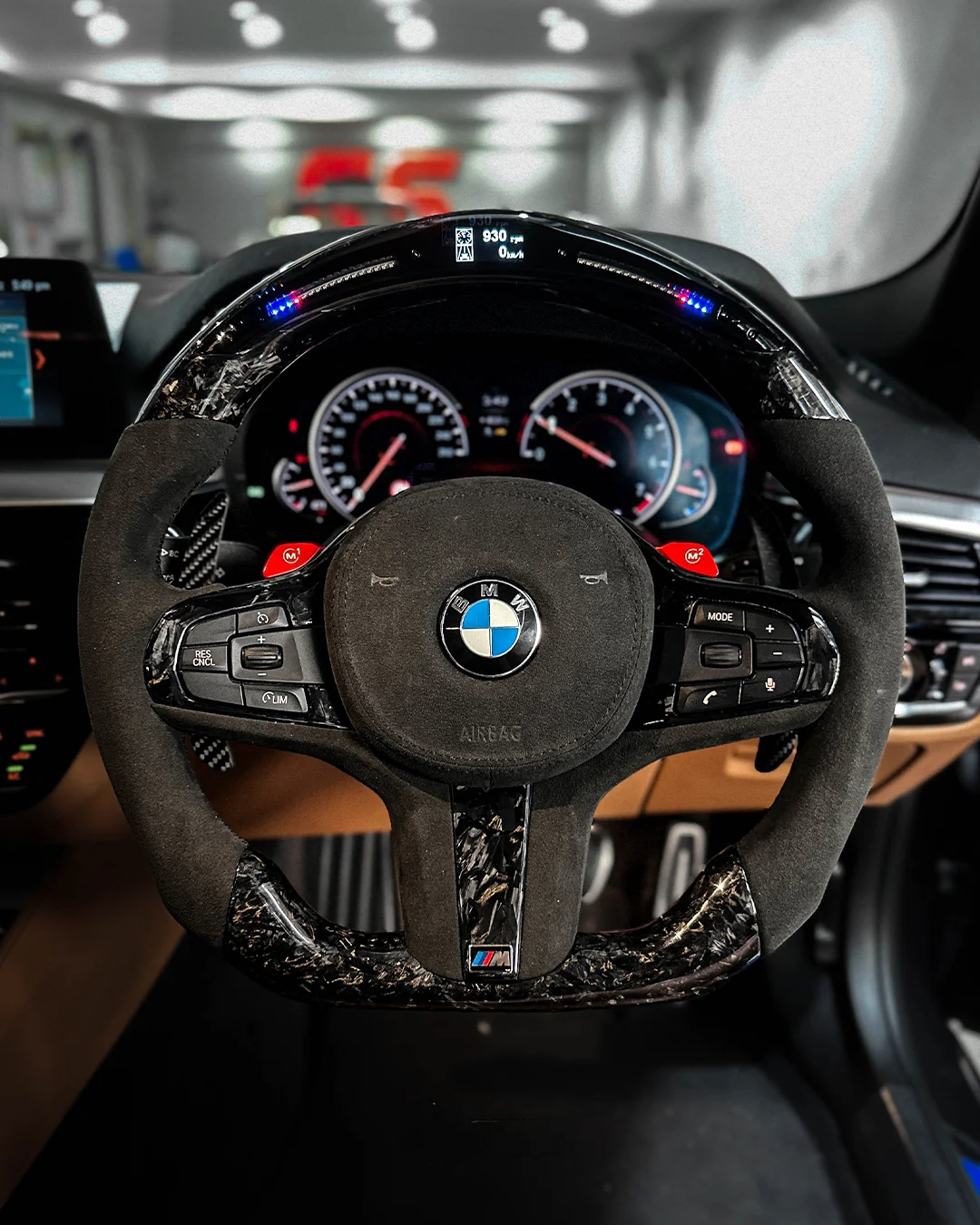 G99 BMW M Sport Custom Carbon Fiber Steering Wheel.