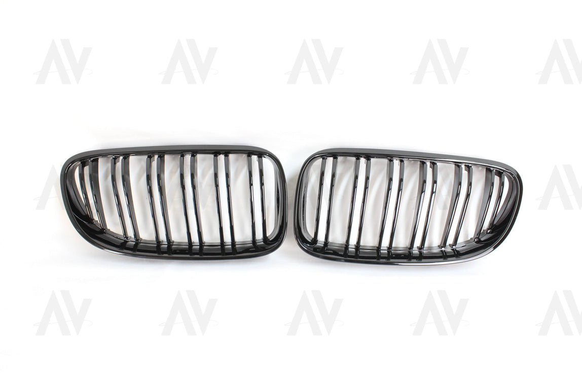 BMW 3 SERIES E92 & E93 LCI DOUBLE SLAT BLACK GRILLES - BLAK BY AC CARBON