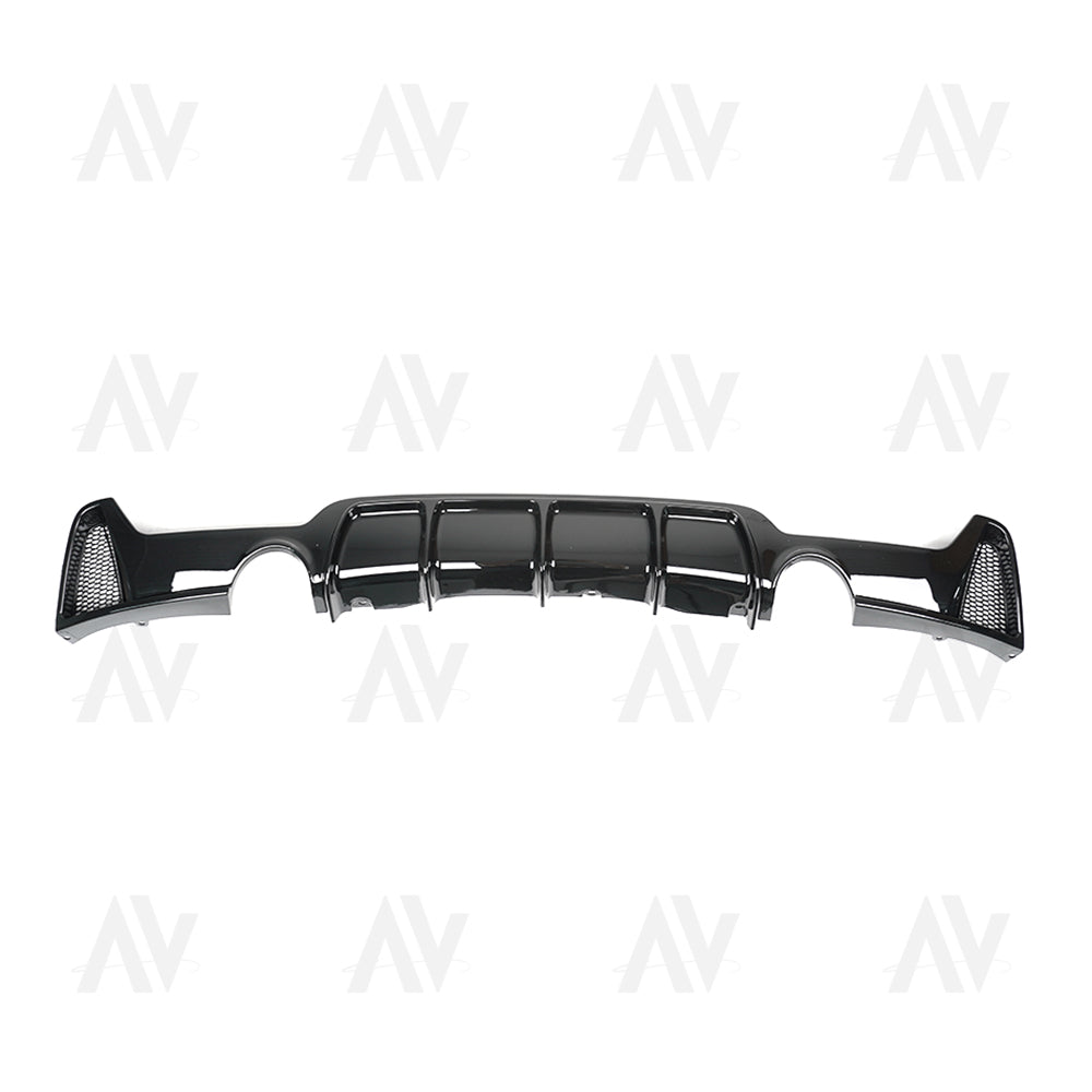 BMW 4 Series F32/F33/F36 Gloss Black Dual Exit Exhaust Diffuser - BLAK BY AC CARBON