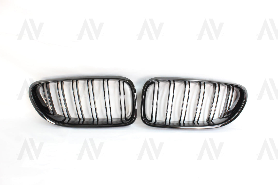 BMW 6 SERIES & F06 F12 F13 DOUBLE SLAT BLACK GRILLES - BLAK BY AC CARBON