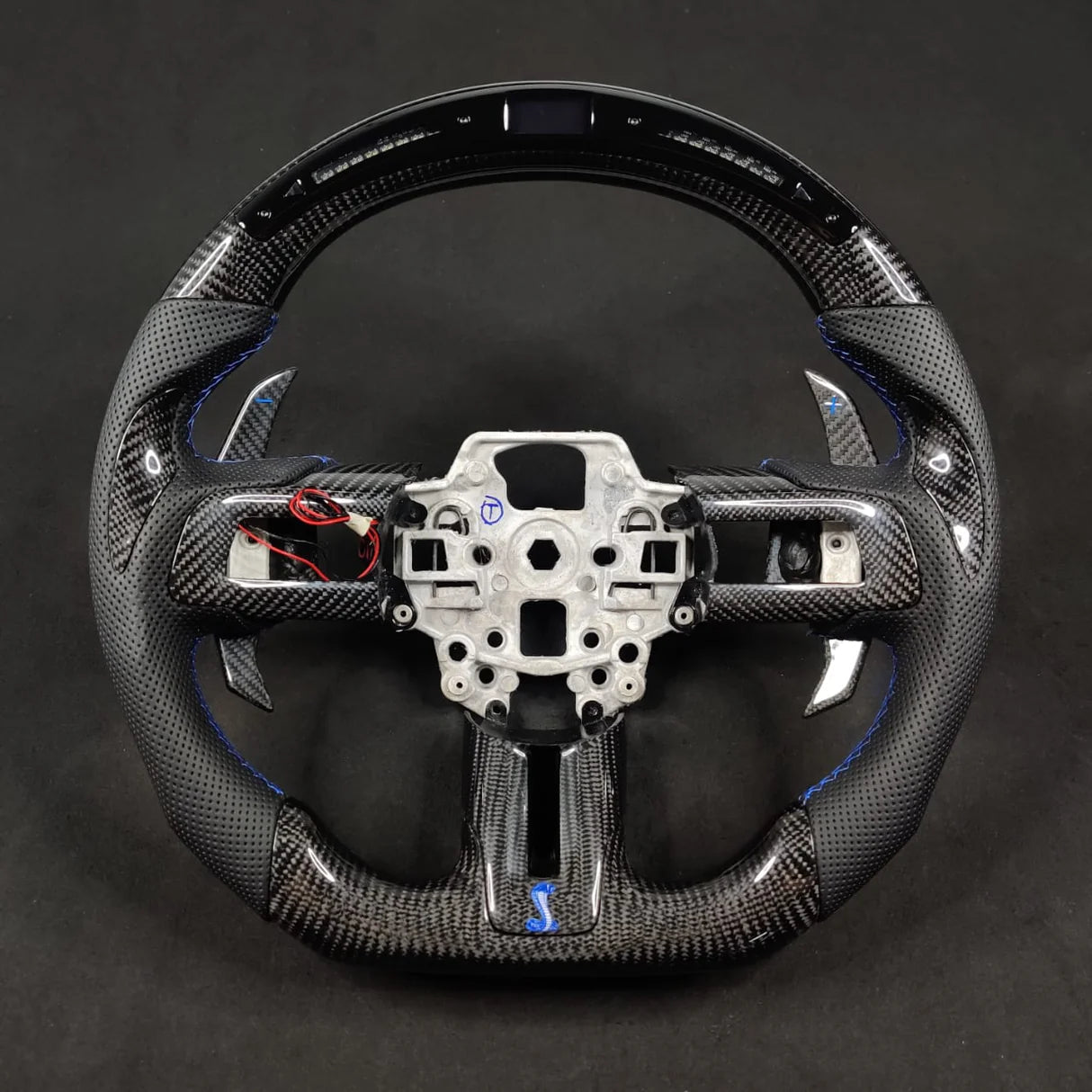 Ford Mustang Forged Carbon Fiber Steering Wheel with Custom Airbag Cover