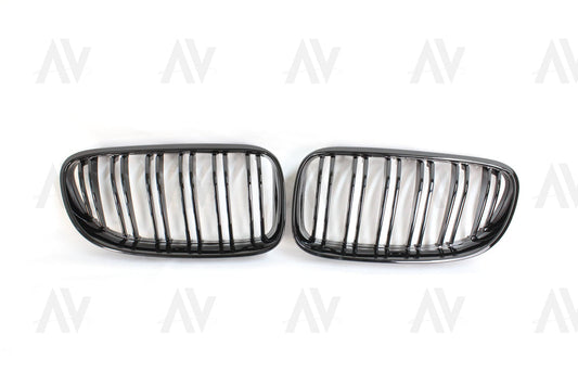 BMW 3 SERIES E92 & E93 LCI DOUBLE SLAT BLACK GRILLES - BLAK BY AC CARBON