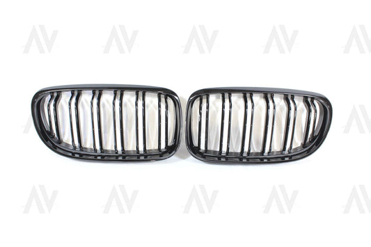 BMW E90 3 SERIES LCI DOUBLE SLAT BLACK GRILLES - BLAK BY AC CARBON