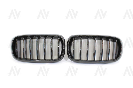 BMW F15 & F16 X5 & X6 SINGLE SLAT BLACK GRILLES- BLAK BY AC CARBON