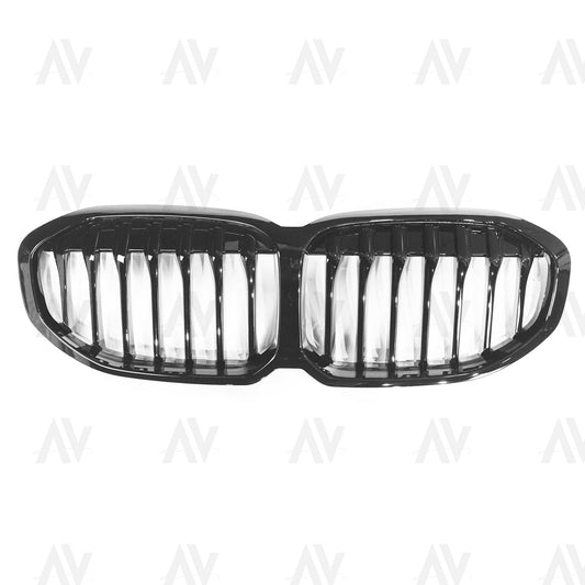 BMW F40 1 SERIES GLOSS BLACK SINGLE SLAT GRILLE - BLAK BY AC CARBON