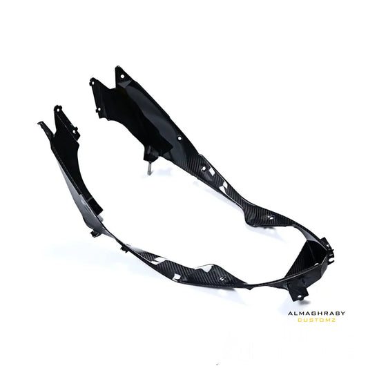 2025 BMW S1000RR dry carbon fiber side fairing behind radiator trims pair by Almaghraby Customz
