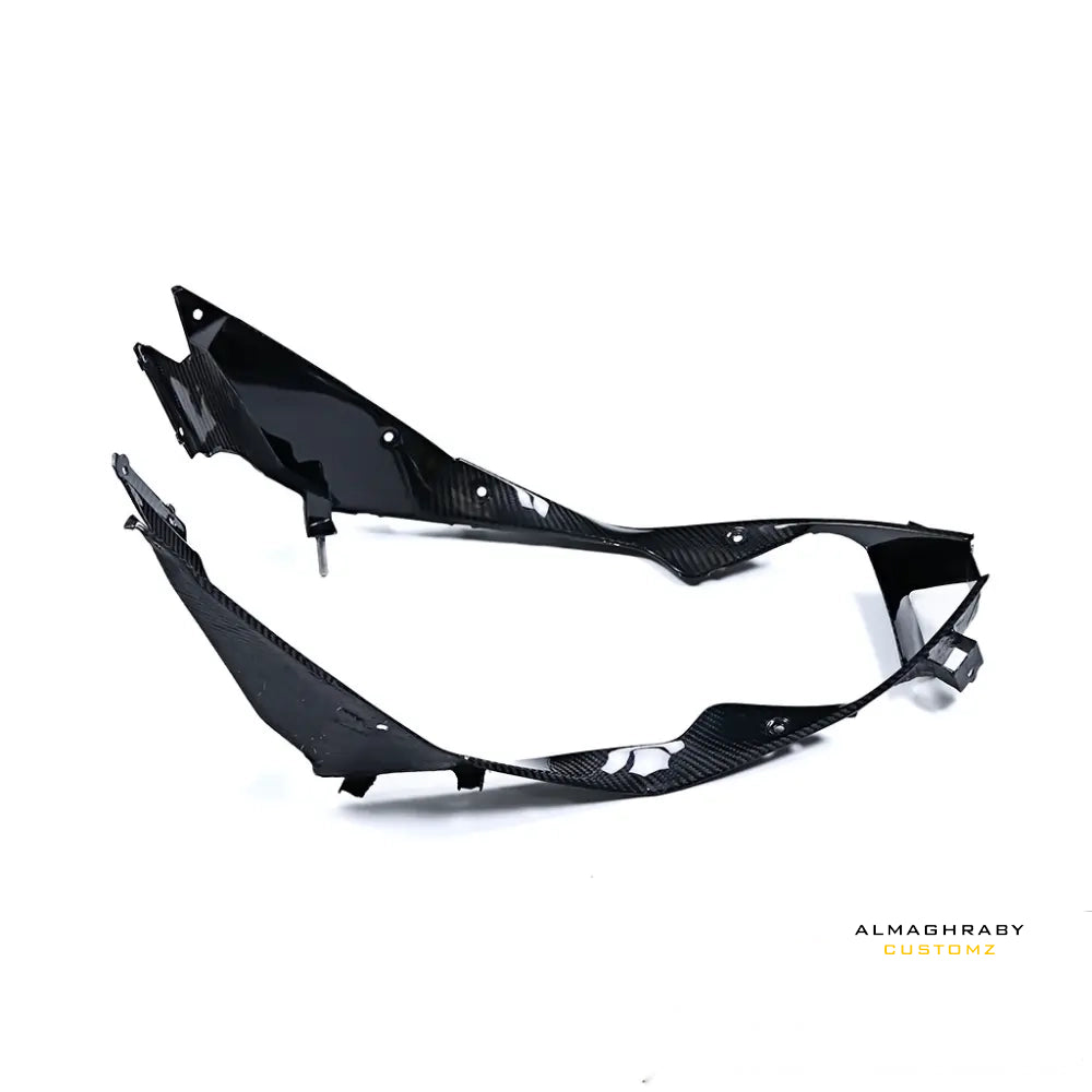2025 BMW S1000RR dry carbon fiber side fairing behind radiator trims pair by Almaghraby Customz